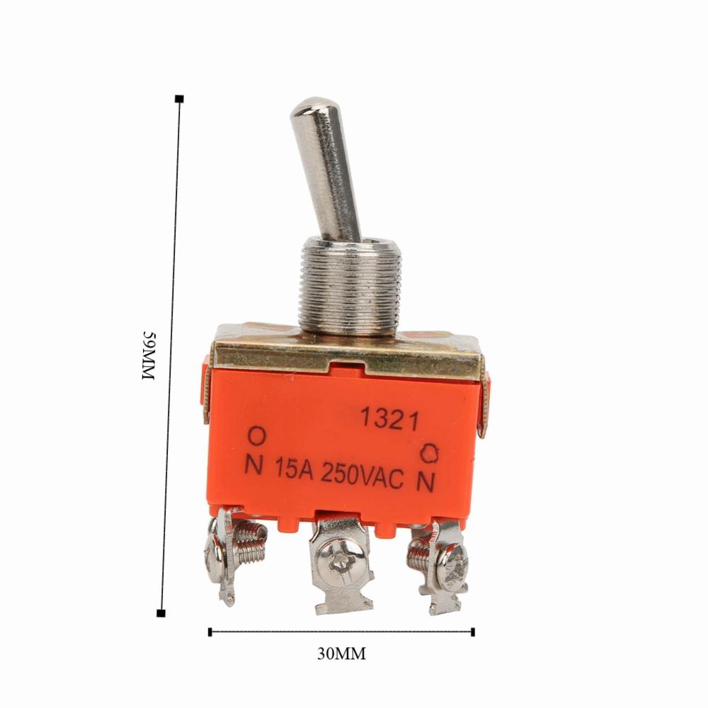 10 шт. Промышленный мини-тумблер E-TEN1321 AC 250V 15A 2-позиционный качающийся клеммный переключатель Оранжевый 12 мм ON ON Тумблер Автомобильный