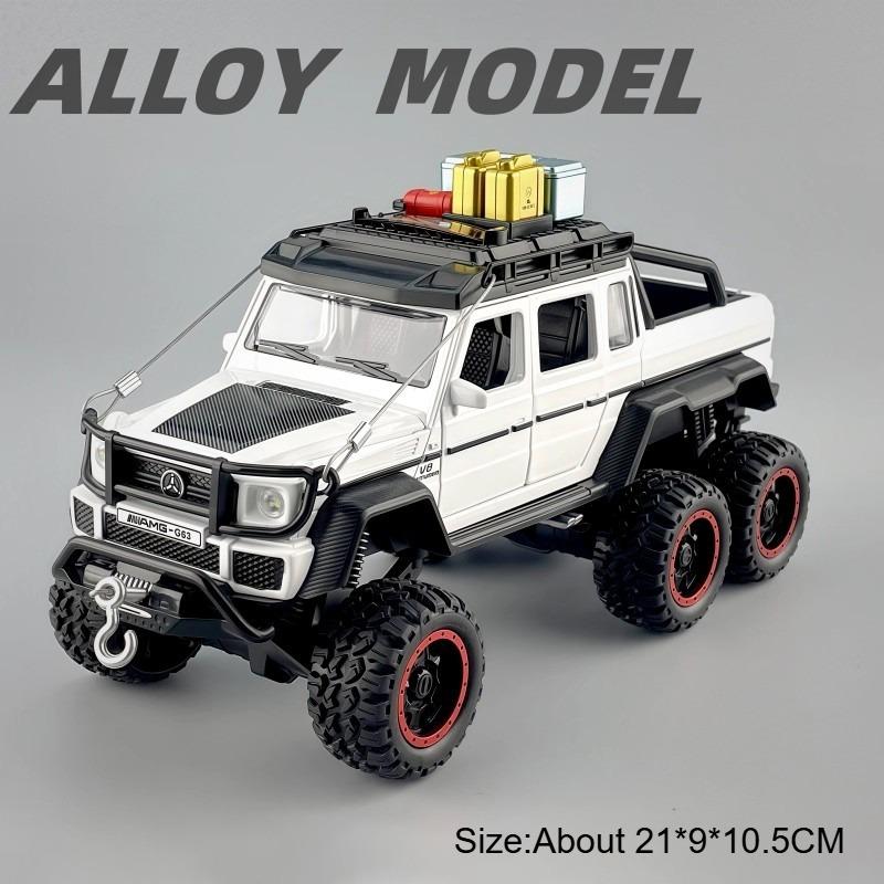 1:32 RAM Mammoth G63 6x6 Cars Toy Alloy Models Diecasting Doors Opened Miniature Caravan Light Music Vehicles Boys Xmas Toys