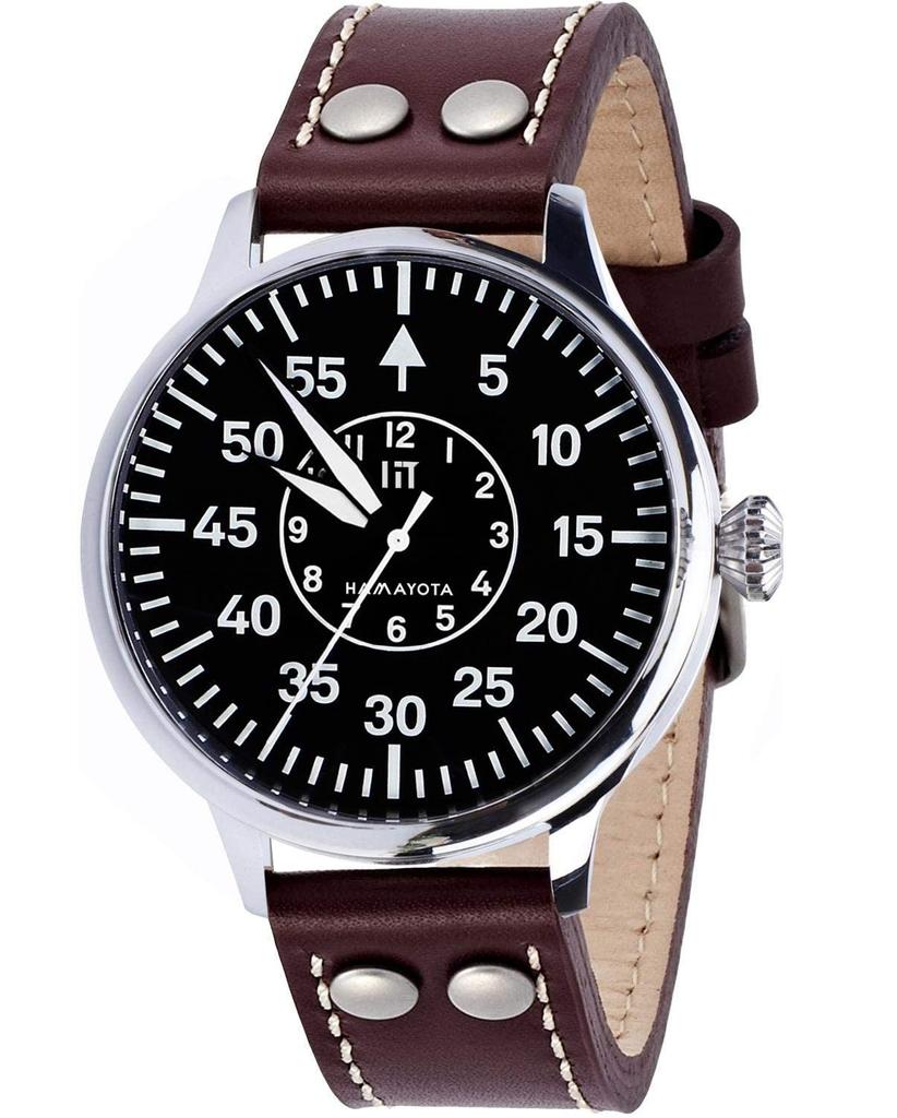 HAMAYOTA Автоматические военные часы с японским мужским часовым механизмом, Пилотские (черный)