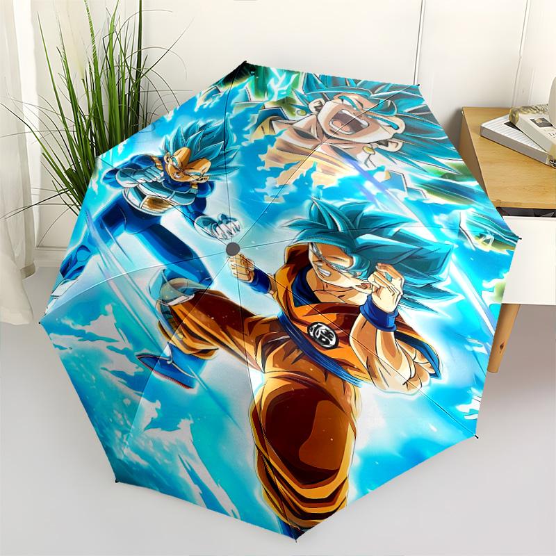 1 шт. Автоматический складной зонт - Узор Dragon Ball Super Портативный складной дизайн с 8 спицами Рождественские и Новогодние подарки
