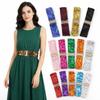 Gold Buckle Disc Elastic Sequin Stretch Belt 60cm Women's Belt Fashion Shinny Waistband  Dresses