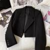 Women's  Office Long Sleeve Jacket High Waisted Short Blazer Business Big Size Casual Solid Color Jacket