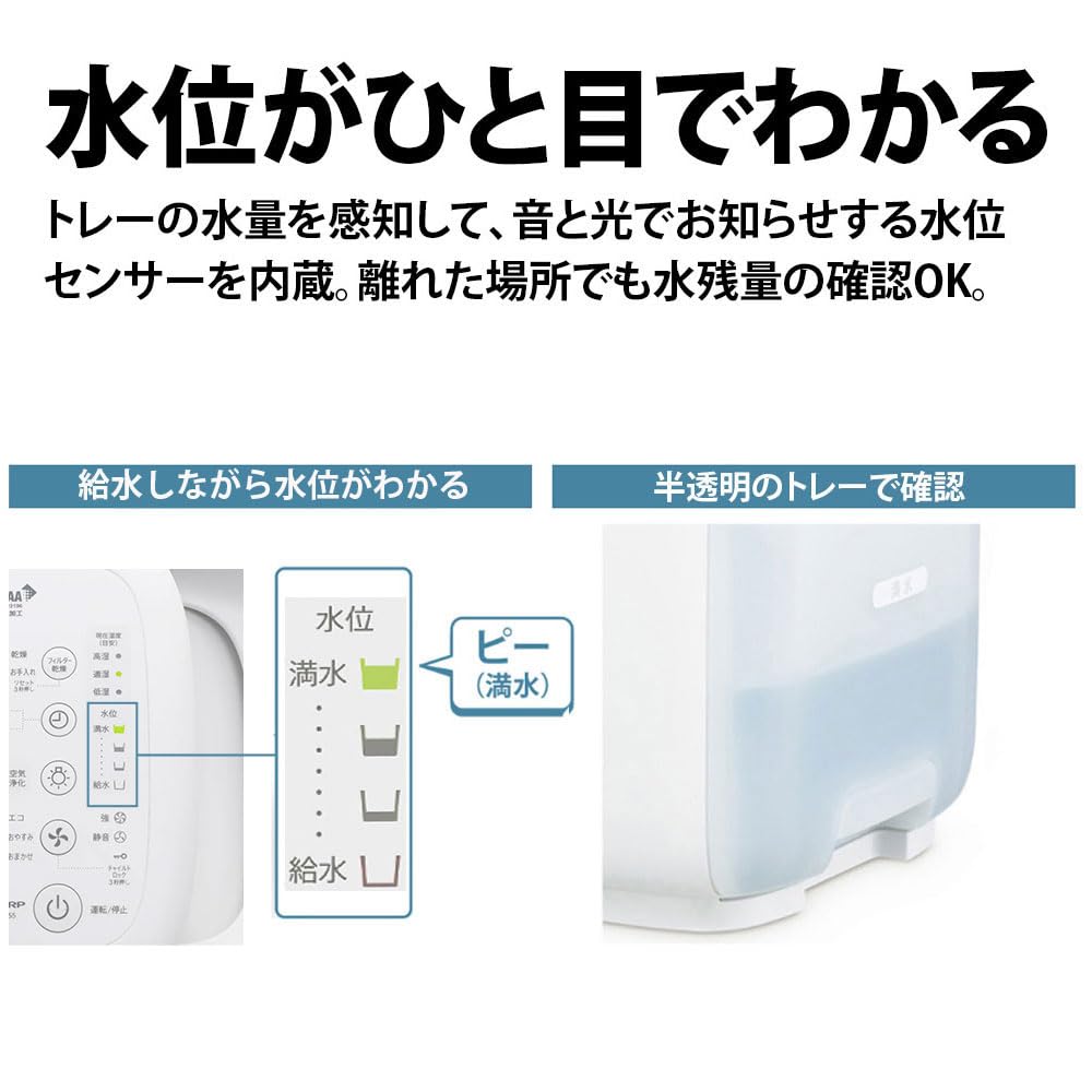 Гибридный увлажнитель Sharp, оба типа подачи воды, Plasmacluster, емкость резервуара для ионов 4 л HV-S55-W Ag+