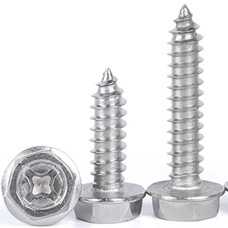 Саморез с шестигранной головкой и фланцем из нержавеющей стали 304 с шайбой (М3/М4/М5)