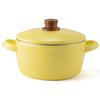 Fuji Enamel Pot 20cm Butter Yellow IH Compatible Nature Series Two-Handed NA-20W.BY