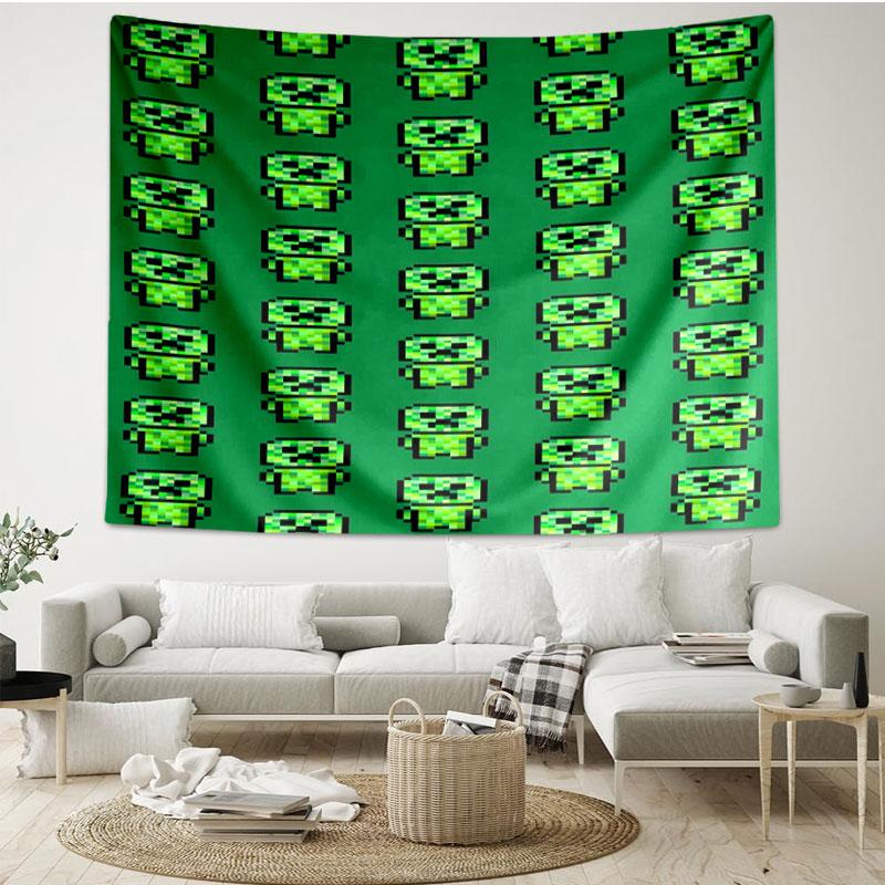 Minecraft Print Tapestry - Portable Wall Decor Cloth, for Home, Dorm, Travel, Bedroom, Living Room - Ideal Birthday Housewarming Gift
