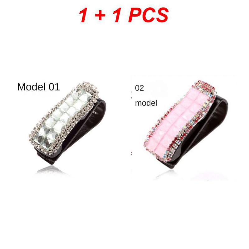 1~4PCS Car Glasses Clip Multifunctional Creative Imported Crystal Shape Car Interior Car Storage Clip Durable