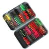 100pcs Fly Fishing Flies Kit Dry Wet Fly Fishing Flies Assortment with Fly Box Trout Bass