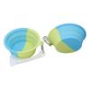 2pcs Pet Bowl Silicone 380ml Foldable Portable Eco Friendly Pet Feeding Watering Dish for Outdoor