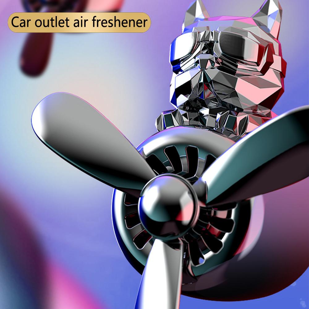 72KM Bulldog Car Air Freshener Bear Pilot Air Outlet Propeller Fragrance Interior Accessories Perfume Diffuser Auto