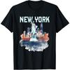 Футболка с изображением небоскребов центра Нью-Йорка и статуи Свободы.(4)