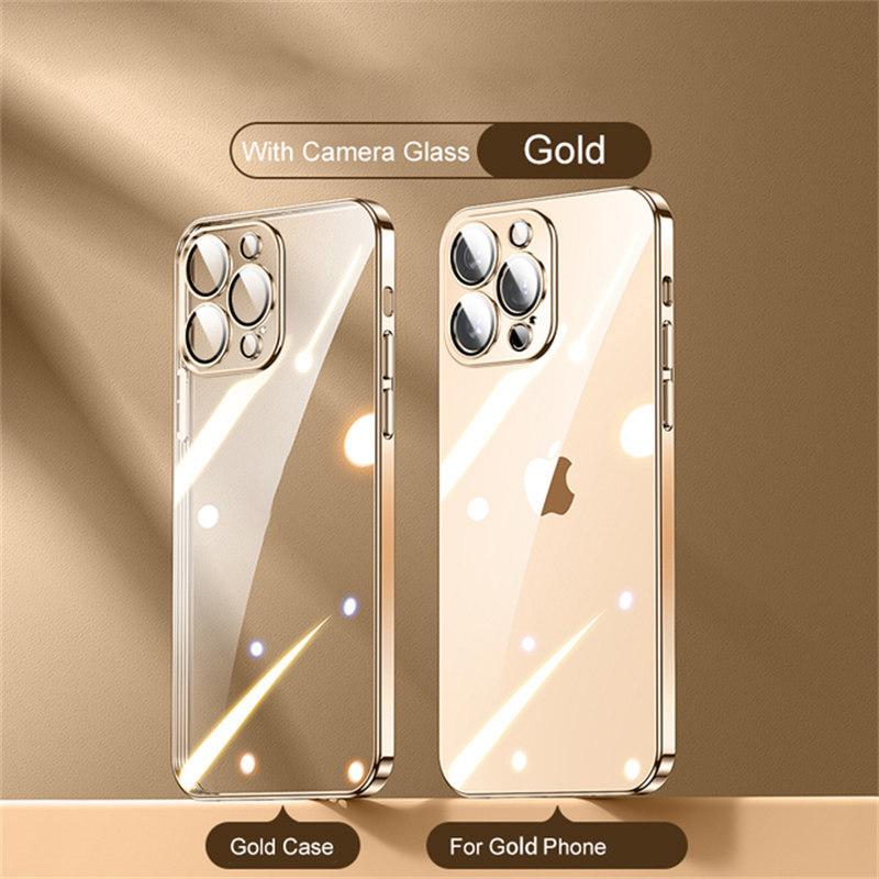 Квадратный прозрачный чехол с покрытием для iPhone 16 15 14 13 12 11 Pro Max Plus X XR XS SE 2022 7 8 защитный мягкий силиконовый чехол для объектива