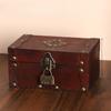 Antique Wooden Desktop Organizer Boxes With Lock For Home Gifts Decorations