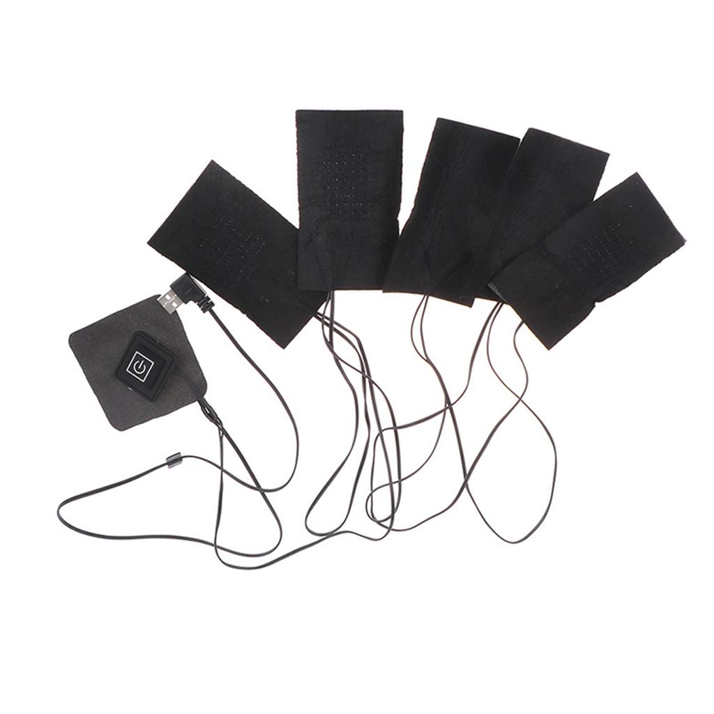 Нагревательная панель из углеродного волокна USB Зимние греющие панели для одежды для холодной погоды Грелка для одежды для жилета куртки