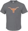 Мужская серая полиэстеровая футболка с коротким рукавом Texas Longhorns с силуэтом Луны (XL)
