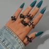 Готические модные кольца для женщин и девочек, открытое кольцо с черным сердцем и пауком в стиле хип-хоп, панк, нестандартные украшения для пальцев животных, подарок на Хэллоуин