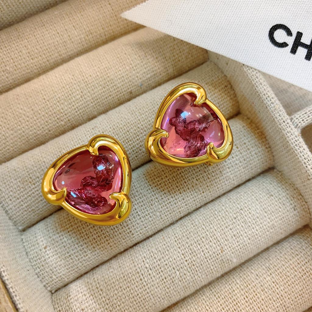 Ancient Babylon Heavy Industry Gilt Treasure Earrings Antique Temperament Melted Glazed Triangle Earrings Earrings Women