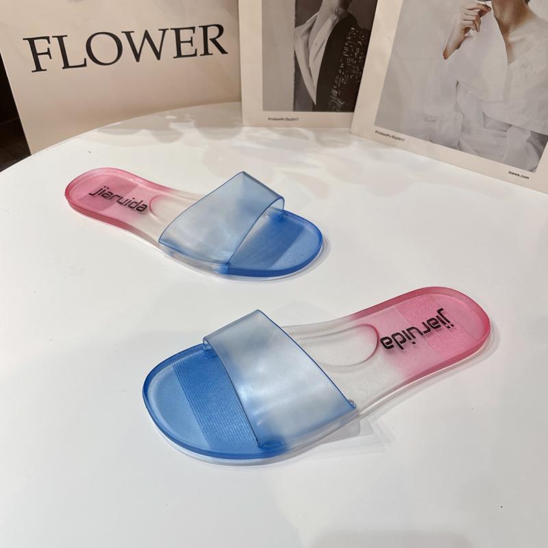 Новые женские пляжные туфли 2024 года, летние лаконичные женские тапочки с открытым носком на плоской подошве, модные повседневные женские тапочки, женские сандалии для отдыха на открытом воздухе