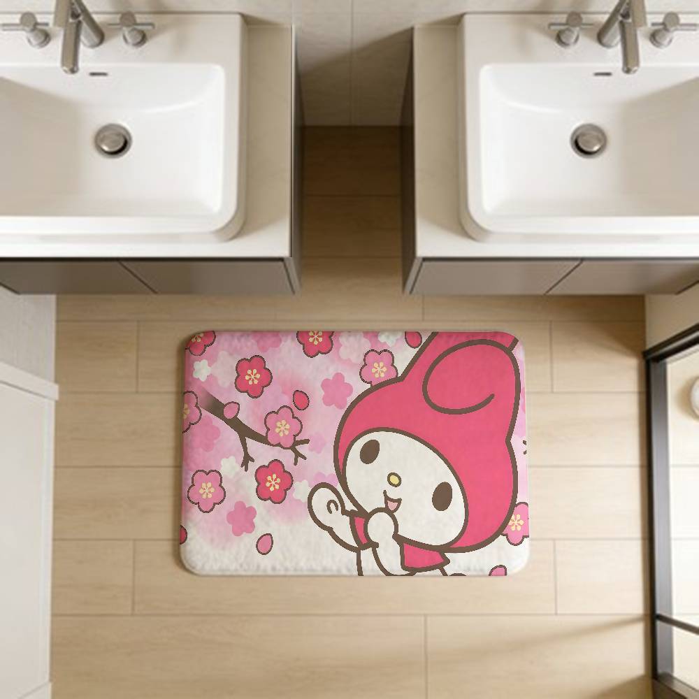 Милый M-my Melody Коврик для ванной Нескользящий Впитывающий воду Длинный полосатый Подушка Коврик для спальни Приветственный коврик