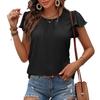 Women's Fashion Casual Summer Spring Solid Color Print Short Sleeve O-Neck Blouses & Shirts