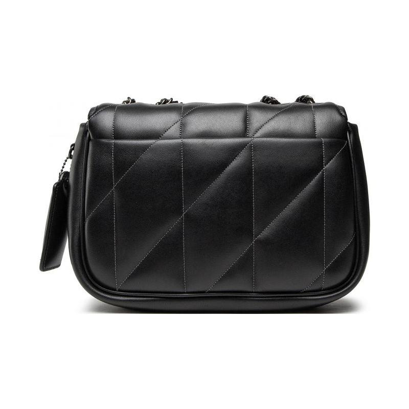 COACH Pillow Madison 24 Quilted Turnlock Chain Nappa Soft Leather Shoulder Crossbody Bag Medium Women's Black