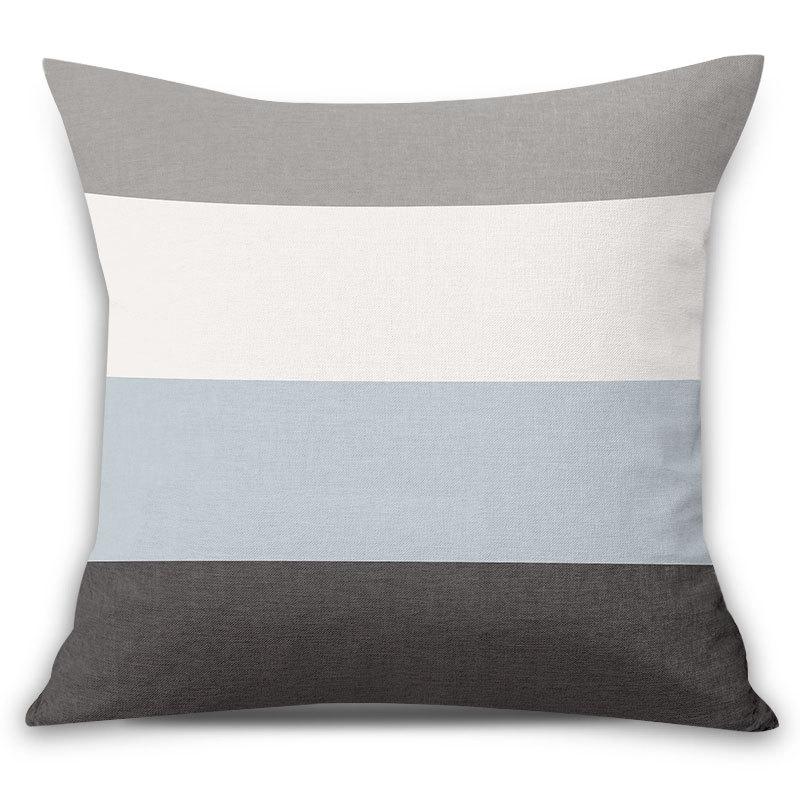 Simple Geometric Linen Pillowcase Plain Color Office Waist Decorative Backrest Cushion Design