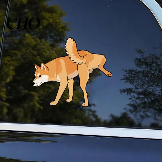 Dog Shape Car Sticker Peeing Stickers Cute Animal Waterproof PVC Sunproof Decal for Cars Trucks Windows Walls Laptops Pet Lover