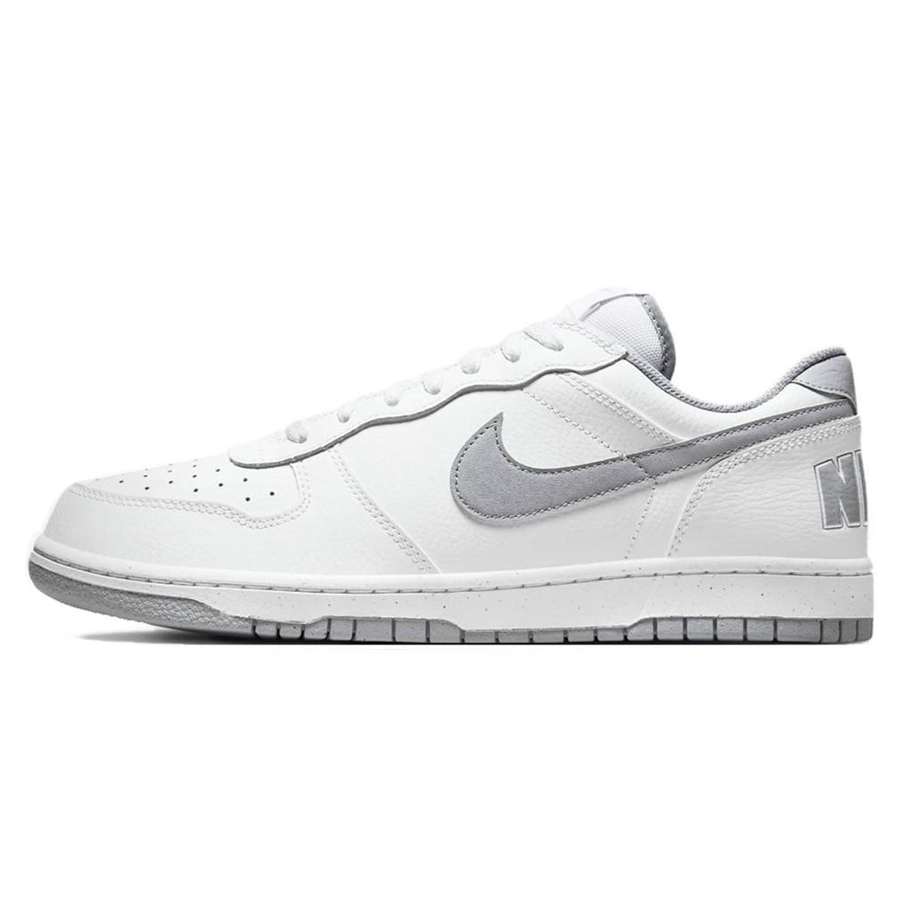 Nike Большой ОЛЕНЬ Морская Эра Кожаные Устойчивые к истиранию Нескользящие Низкие Скейтбордические Туфли Мужские Белый Серый 355152-106(Команда84-)