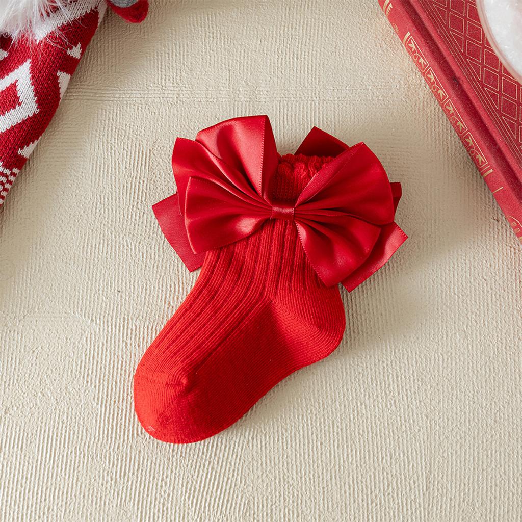 Children's Socks, Middle Socks, Baby, Middle And Small Children, Newborns, Bow, Christmas
