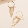 Classic, Long Stick Metal Tassel Fashion Stud Earrings, Nightclub Shiny Earrings.