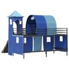 Kids Loft Bed Black and Blue 80 x 200 cm Metal