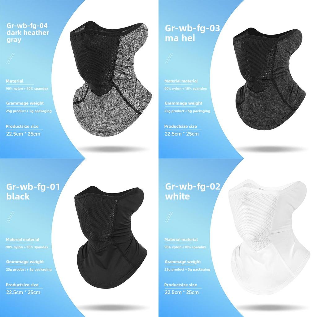 Cycling Face Mask Breathable Nylon With Reflective Strips For Outdoor Sports And Sun Protection
