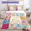 Happy 60th Birthday Celebration 3‑Piece Bedding Set,Soft Breathable Duvet Cover & 23 Pillowcases,Multi‑Purpose for Bedroom Dorm Guest Room,Great Festi