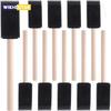 12 PCS Foam Paint Brushes, Sponge Brushes for Varnishes, Reusable Sponge Brushes with Wood Handles for Painting, Staining