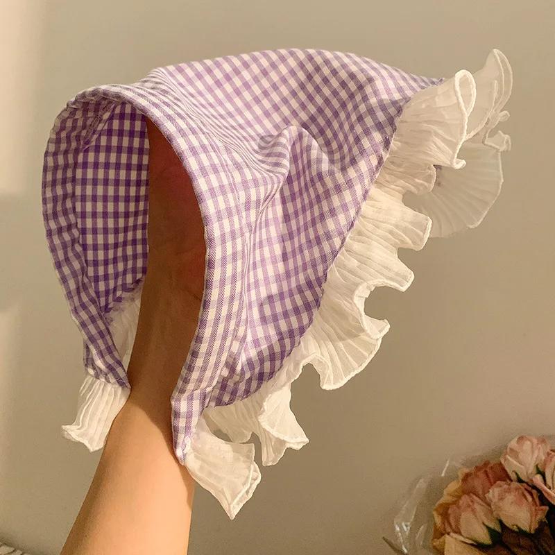 Аксессуары для волос Ретро Цветочный кружевной треугольный шарф повязка для волос Белая модная бандана тюрбан повязка на голову для женщин Headwarp