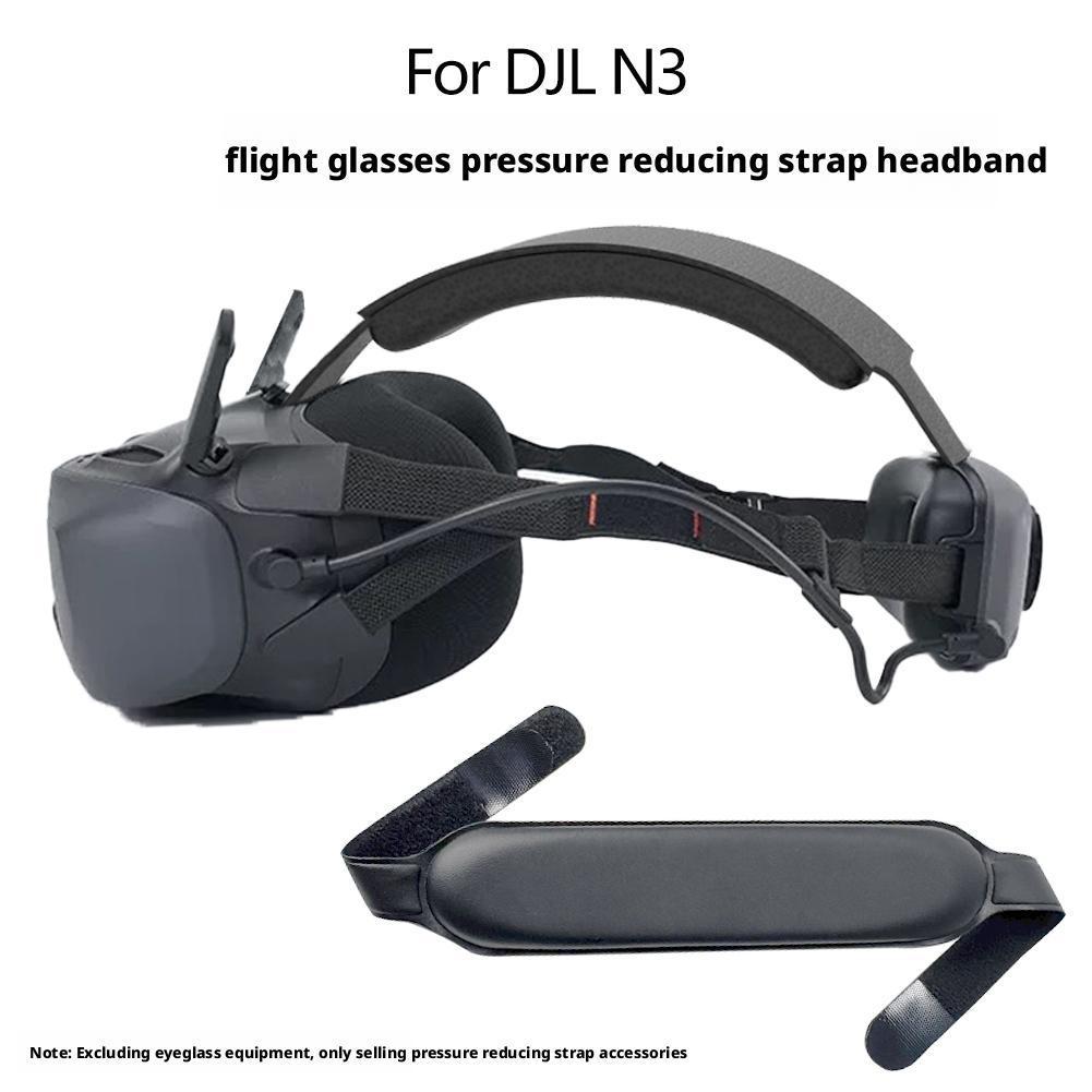 High-end For DJI Goggles N3 Protective Headwear Black PU Leather Headband Comfort Wear Decompression Protective Strap Tool