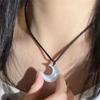 Cute Fairy Style Moon Pendant Clavicle Chain Necklace Suitable For Women Jewelry Accessries Gifts