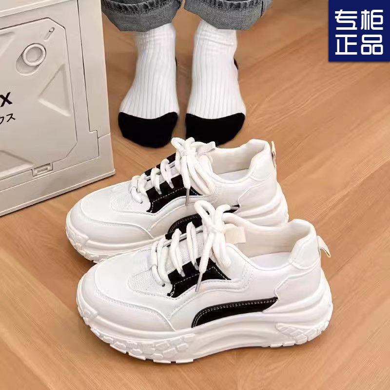 2025 весна и осень новая студенческая белая мода толстая подошва усиливающая тренд популярная универсальная спортивная повседневная обувь женская обувь