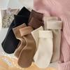 Women's Snow Socks, Mid-calf Fleece and Thickened Warm Sleeping Floor Stockings, Winter Women's Socks