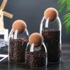 550/750/1200ml Transparent Glass Sealed Storage Bottle with Round Cork Candy Glass Jars Tea Box Storage