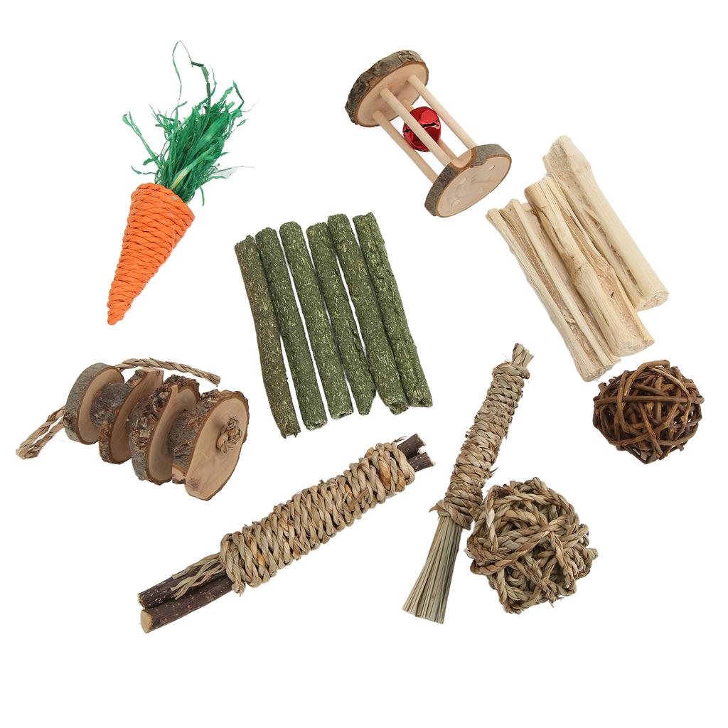 Hamster Chew Toys Set Teeth Care Small Pets Chewing and Playing Molar Toys Accessories for Rabbits
