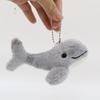 Cute Cetacean Pendant Cartoon Marine Organism Keyring Lovely Plush Stuffed Whale Keychain  Gift