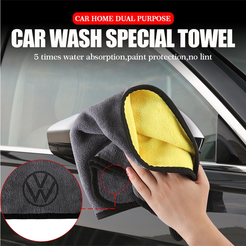 Car Cleaning Towel Soft Drying Cloth Washing Towels Clean Rags for Volkswagen VW R Golf 7 Bora MK7 GTD Touran Tiguan Passat Polo