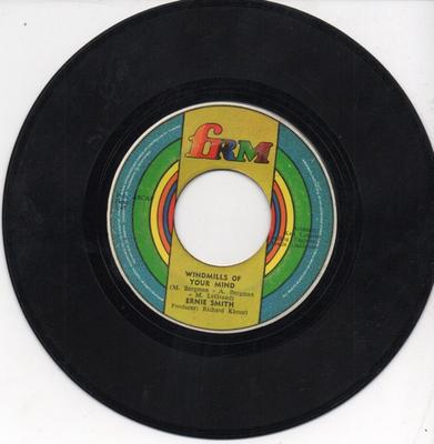 7-дюймовая пластинка ERNIE SMITH Windmills Of Your Mind NONE FRM 1969 Ямайка Регги Ска Даб Б/у