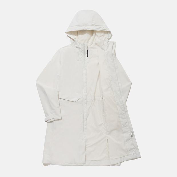 Descente [Dualis] Женское утепленное длинное пальто от непогоды цвета слоновой кости (Sp312Djk92)