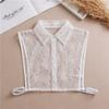 Women Chiffon Fake Collar Ladies Thin Lace Hollow Detachable Collar Half Shirt Lapel False Collar Female Blouse Tops Decoration