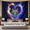 Custom Name Text Tapestry Newcastle United FC Personalized Polyester Wall Tapestry For Bedroom And Room