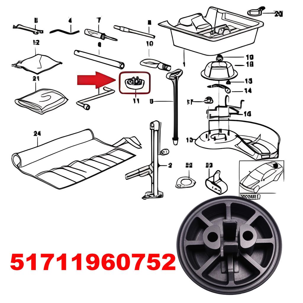 51711960752 Опорная заглушка домкрата Домкратная площадка для BMW E36 3 Серии E36 318 323 325 328 Купе Кабриолет