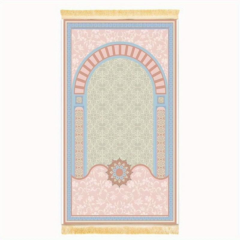 Floral Arch Islamic Prayer Rug Soft Comfortable Foldable Carpet Lightweight Home Mosque Prayer Mat