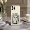 P-Пикассо A-Абстракция P-Картина A-Искусство Чехол для телефона для iPhone 17pro,16,15,14,13,12,11 Plus,Pro Max,XS,Мягкий силиконовый черный чехол